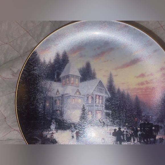Thomas Kinkade xmas Plate 8” Knowles Numbered Magic Of Christmas 1st Issue - Picture 3 of 6